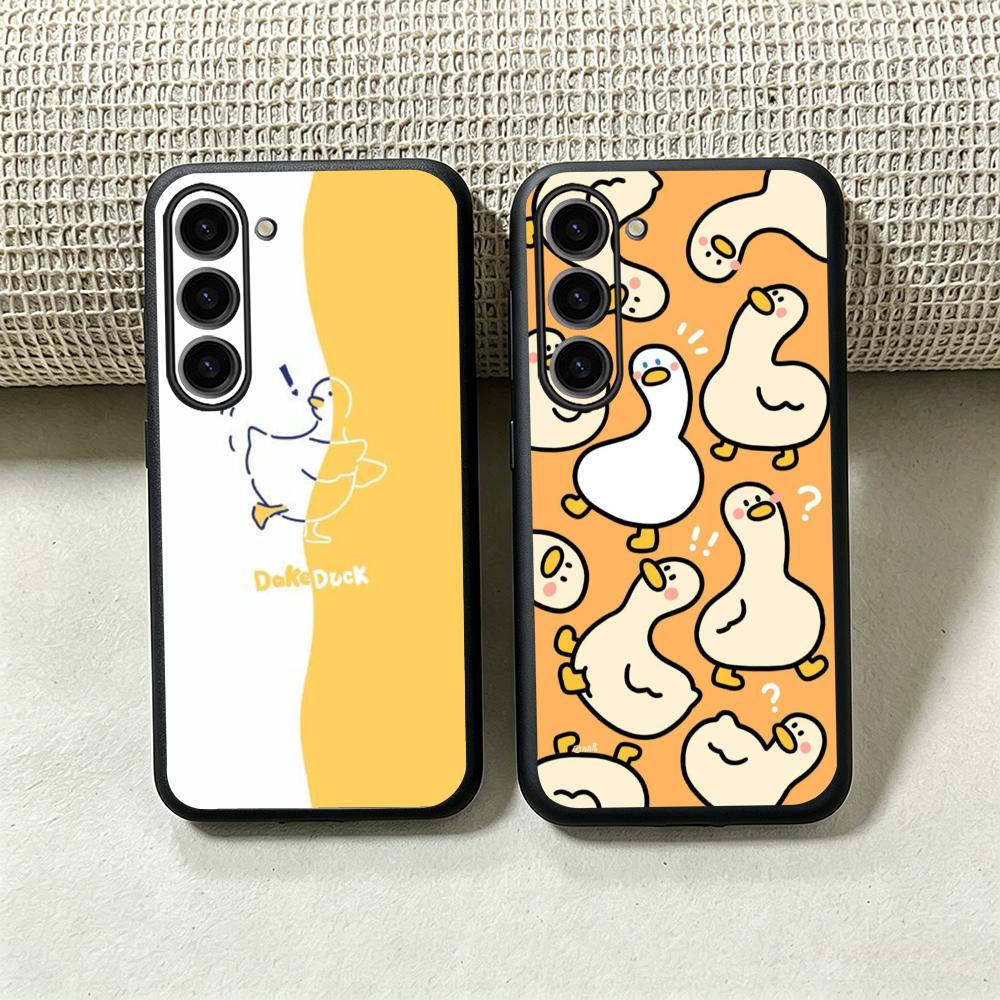 Cute Cartoon Case - アヒルのかわいい漫画柄デザインのスマホケース Samsung Galaxy S26 S25 S24