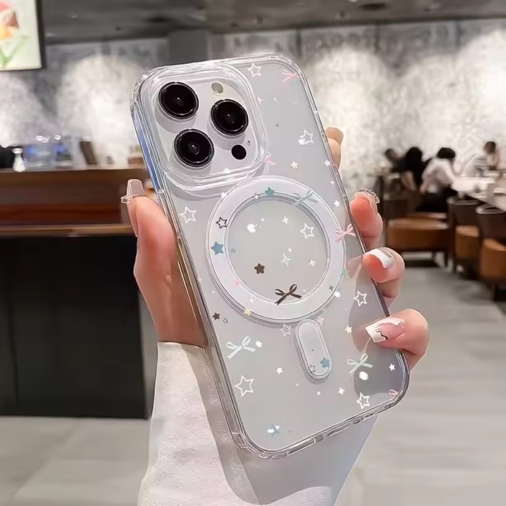Clear Magsafe Case - スターボウプリントクリア電話ケース iPhone 18 17 Air 16