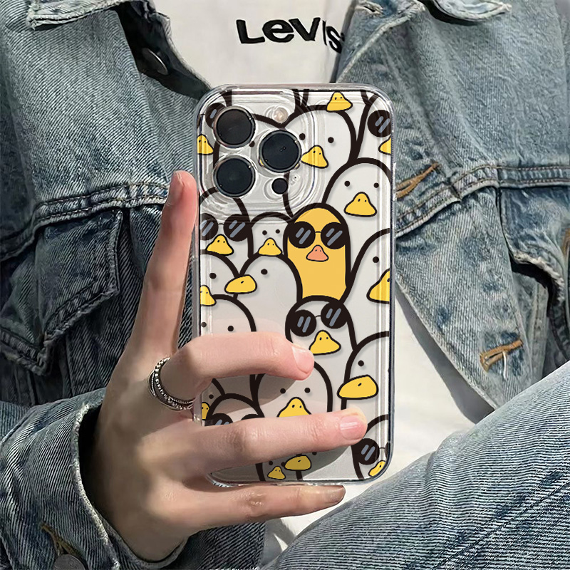 Cute Cartoon Case - かわいい漫画のアヒル柄ケース 女の子向け iPhone 17 Pro Max