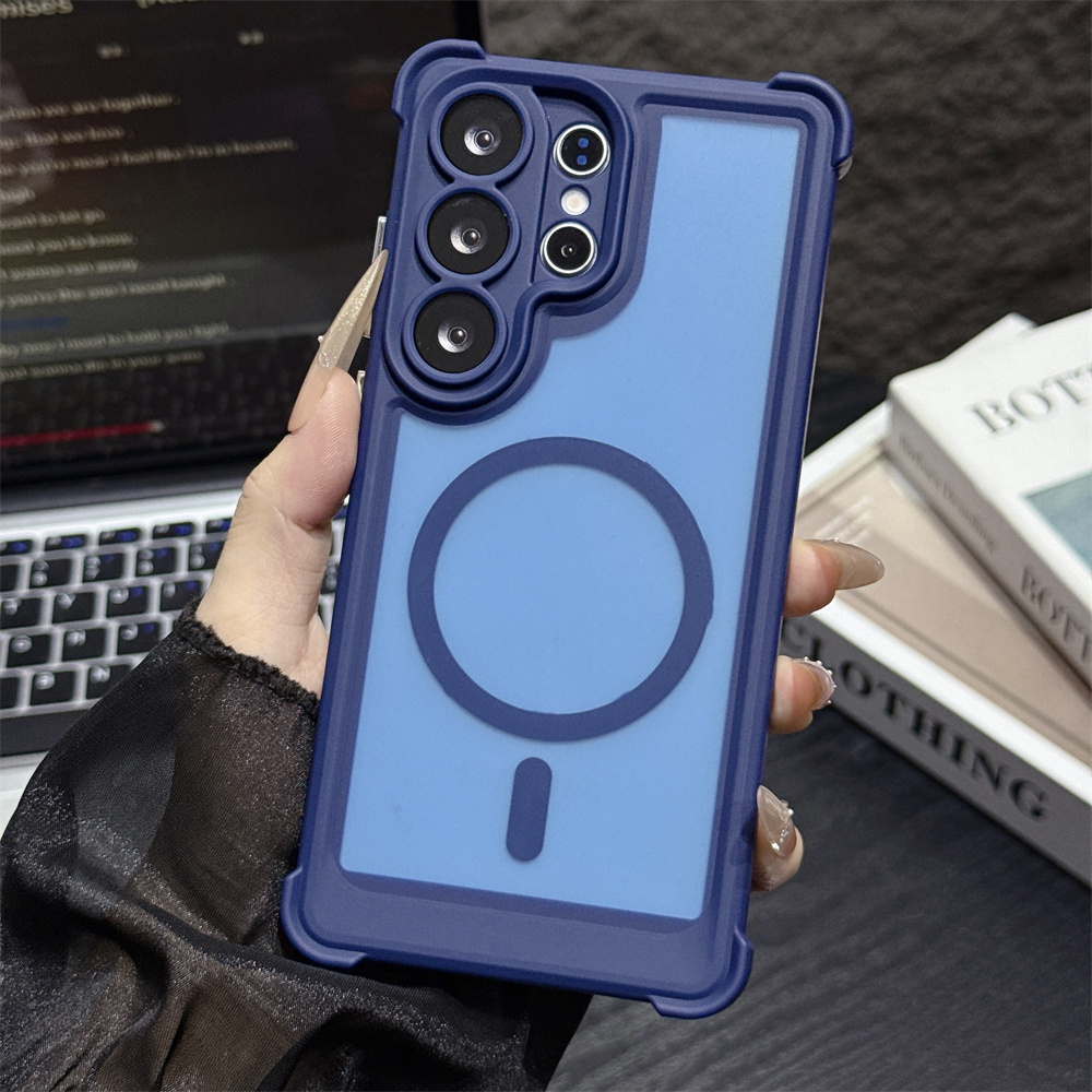 Matte Frosted Case - フロスト加工半透明耐衝撃マグネット式スマホケース Samsung S25 S26 Ultra S24