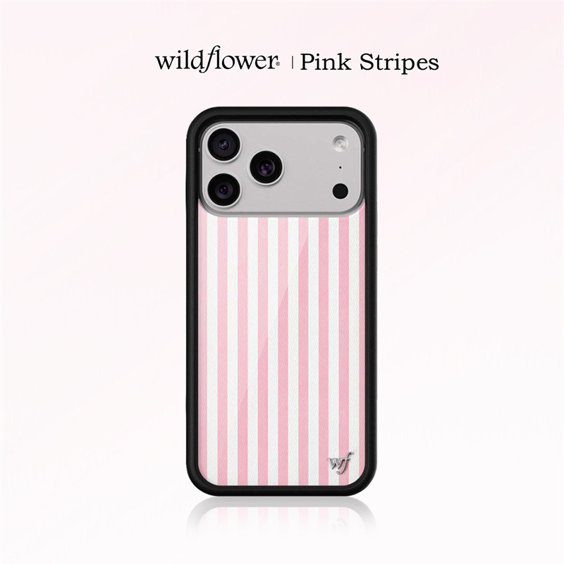 Phone Cases Wildflower - 新しいワイルドフラワー柄ピンクストライプ r スマホケース iPhone 17 16