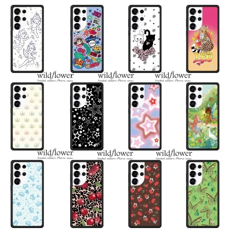 Phone Cases Wildflower - ワイルドフラワー INS ケルブ チェリー柄スマホケース Samsung S23
