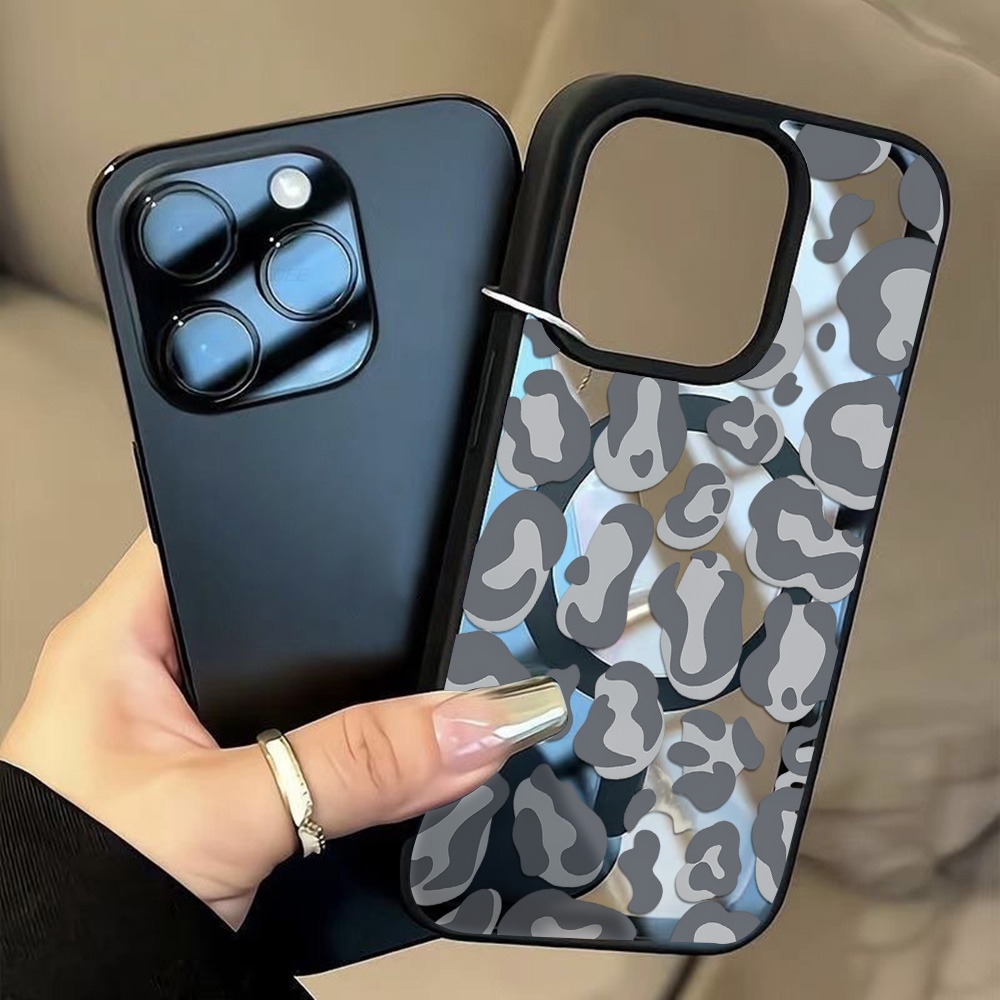 Clear Magsafe Case - 黒ヒョウ柄ケース iPhone 13ケース iPhone 17 15