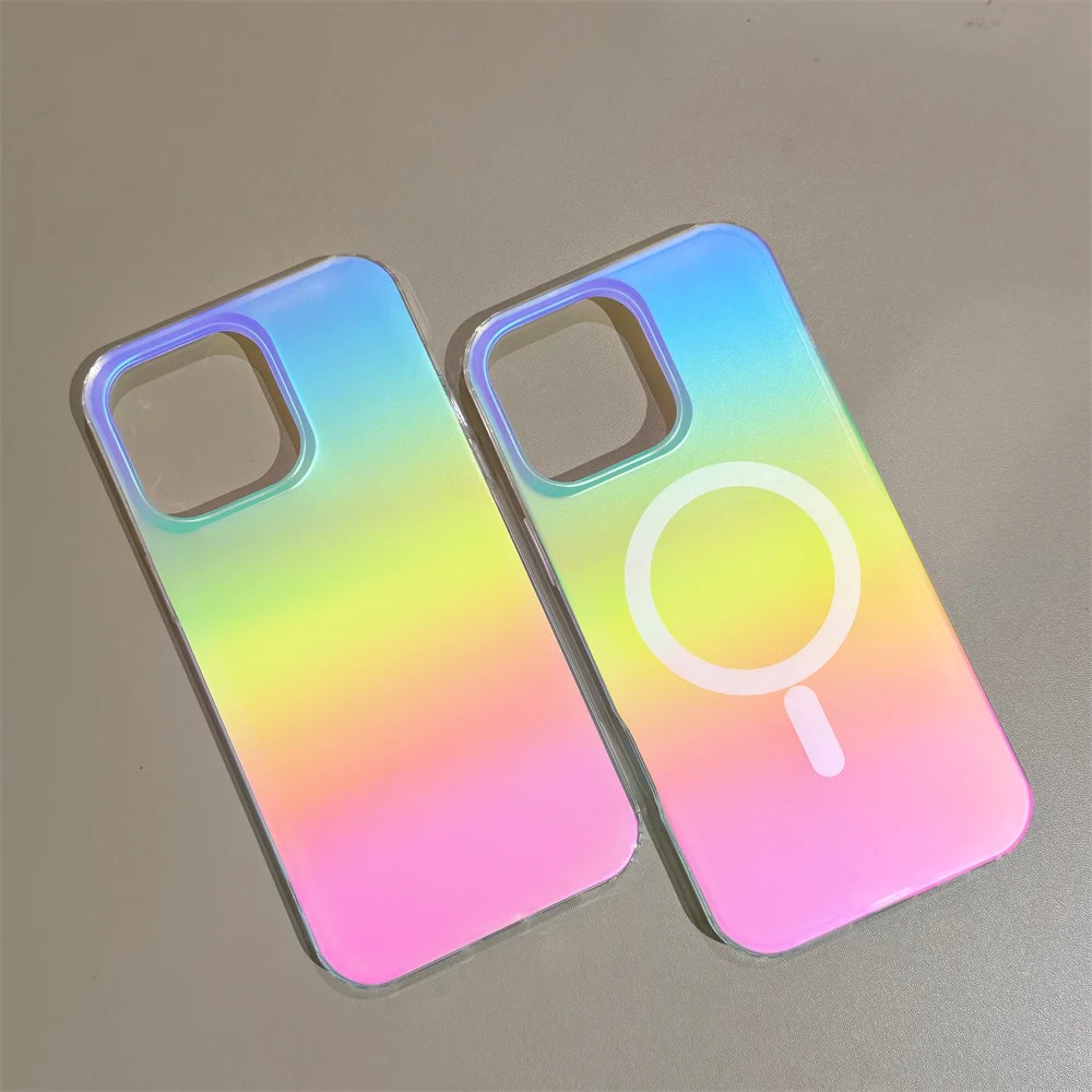 Matte Frosted Case - フロストレーザーグラデーションレインボーケース iPhone 17 16 Pro Max