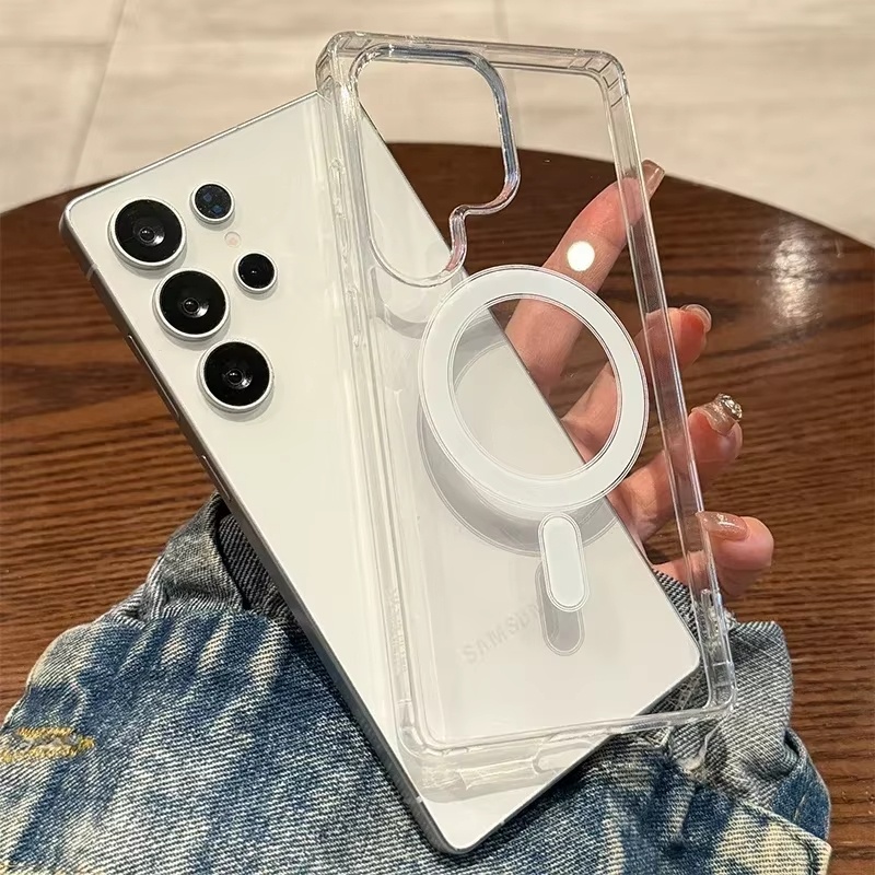 Clear Magsafe Case - MagSafe対応 磁気充電ケース Samsung Galaxy S26 S25
