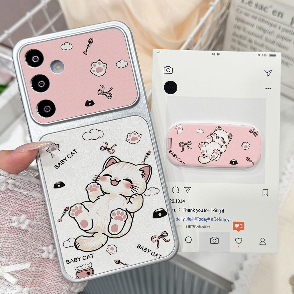 Cute Cartoon Case - 漫画風のかわいい猫のスマホケース Samsung A57 A36 A17 A56