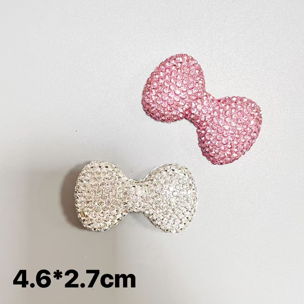 Phone Cases Europe - 2 個の高級かわいいピンクローズ白赤大サイズ樹脂 AB カラーフラットバック弓ジャンク電話ケース装飾チャーム