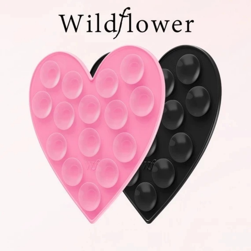 Phone Cases Wildflower - ワイルドフラワー キュート ブラック ピンク ラブ シリコン吸盤サポート