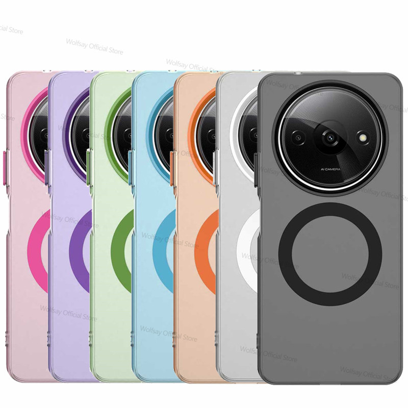 Phone Cases Uae - Magsafe-ワイヤレス充電カバー,マットtpuプロテクター,電話バンパー,Xiaomi Redmi A3, 4g