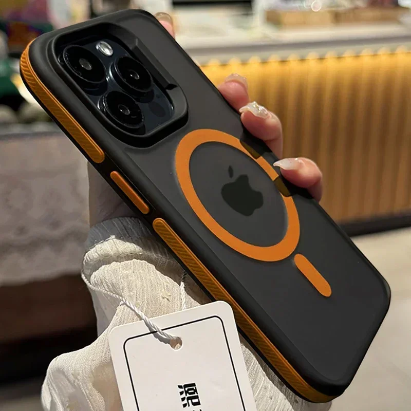Matte Frosted Case - 新型ツートンカラーマットフロスト加工マグネット式iPhoneケース iPhone 17/16/15/14/13 Pro Max対応 半透明耐衝撃ハードカバー