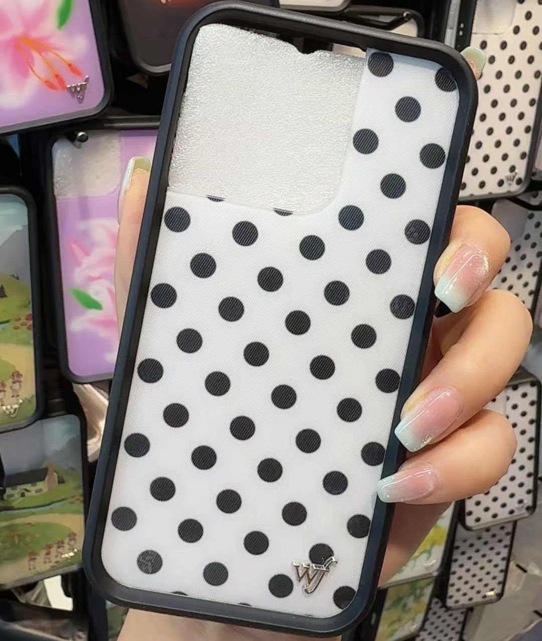 Phone Cases Wildflower - ワイルドフラワー 黒白水玉模様 女の子 wf iPhoneケース iPhone