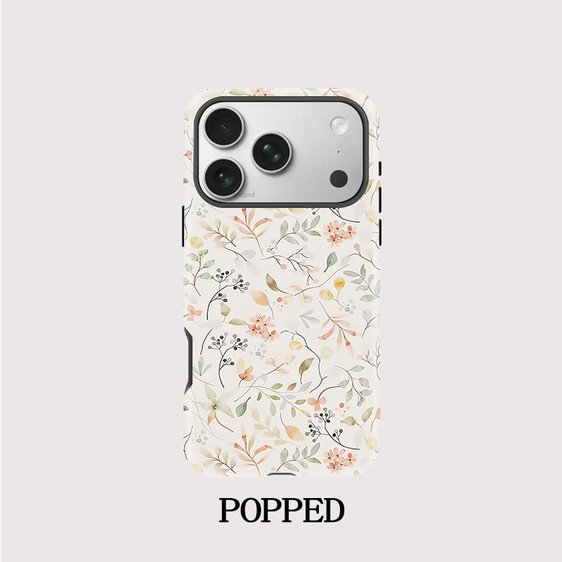 Phone Cases Wildflower - 白い野花柄のマグネット式iPhoneケース（iPhone 17、16、15、14、13、12、11 PRO MAX Plus、17 air対応）ハードTPU二層構造バックカバー