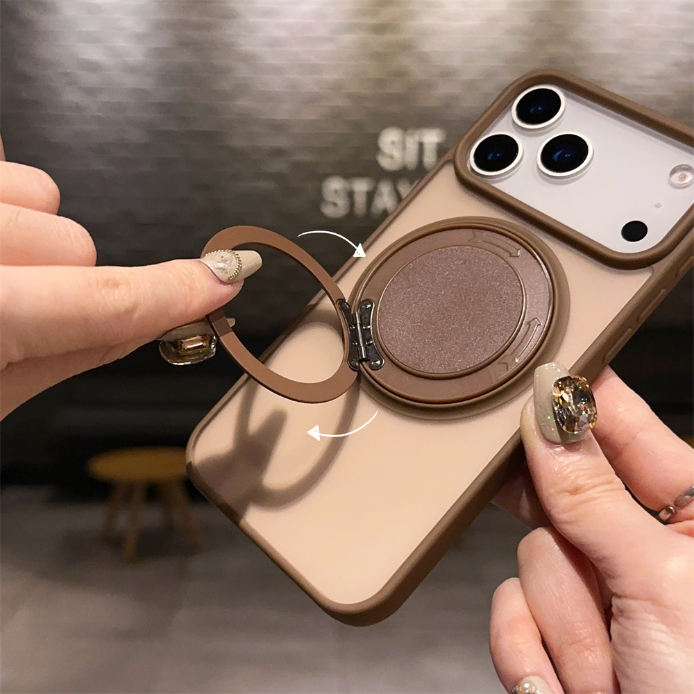 Matte Frosted Case - 360度回転ブラケット付きマグネットケース iPhone Air 17 16 15