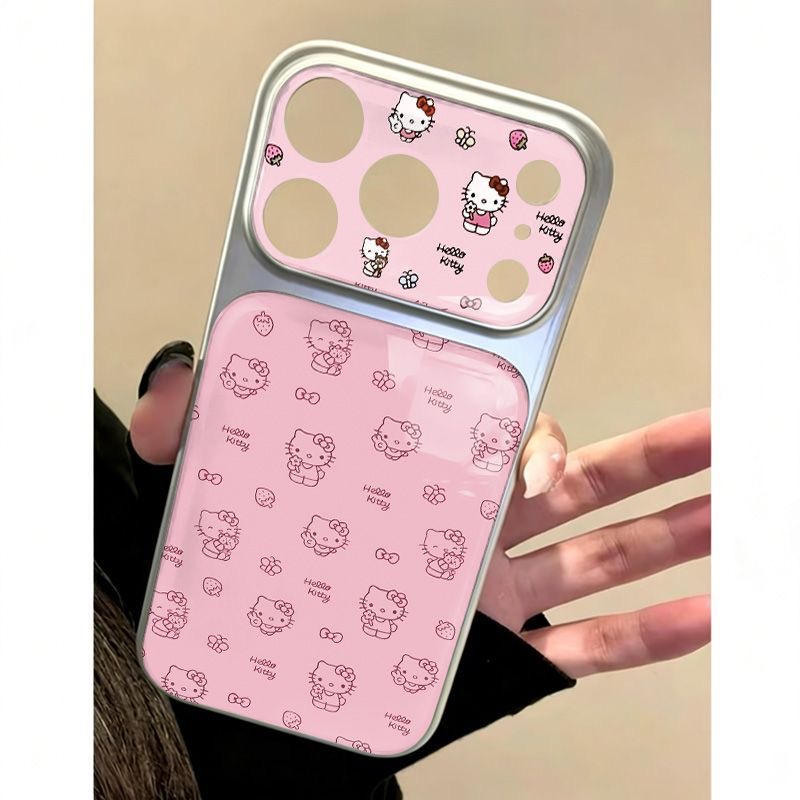 Cute Cartoon Case - かわいい漫画風Y2Kハローキティ携帯電話ケース iPhone 17 Pro Max、17 Pro、16