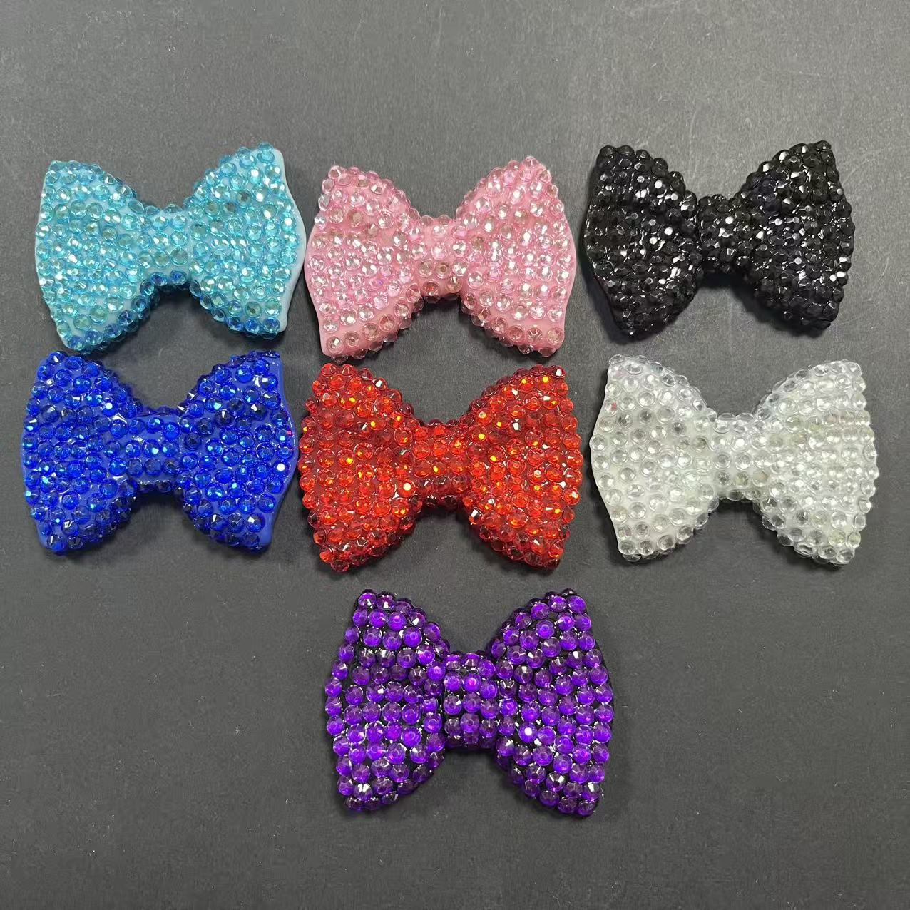 Phone Cases Europe - 2個入り 可愛い キラキラ ピンク ダイヤモンド 蝶ネクタイ