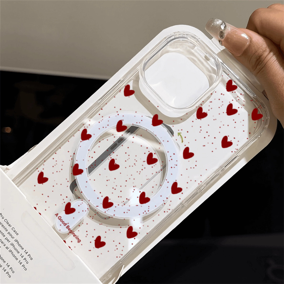 INSレッドラブハートセクシー透明シリコンケース iPhon - Clear Magsafe Case のレビューと価格