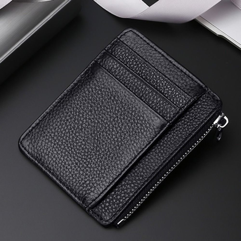 男性と女性のための本革のIDカードホルダー,キャンディーカラ - Slim Card Slot Case のレビューと価格