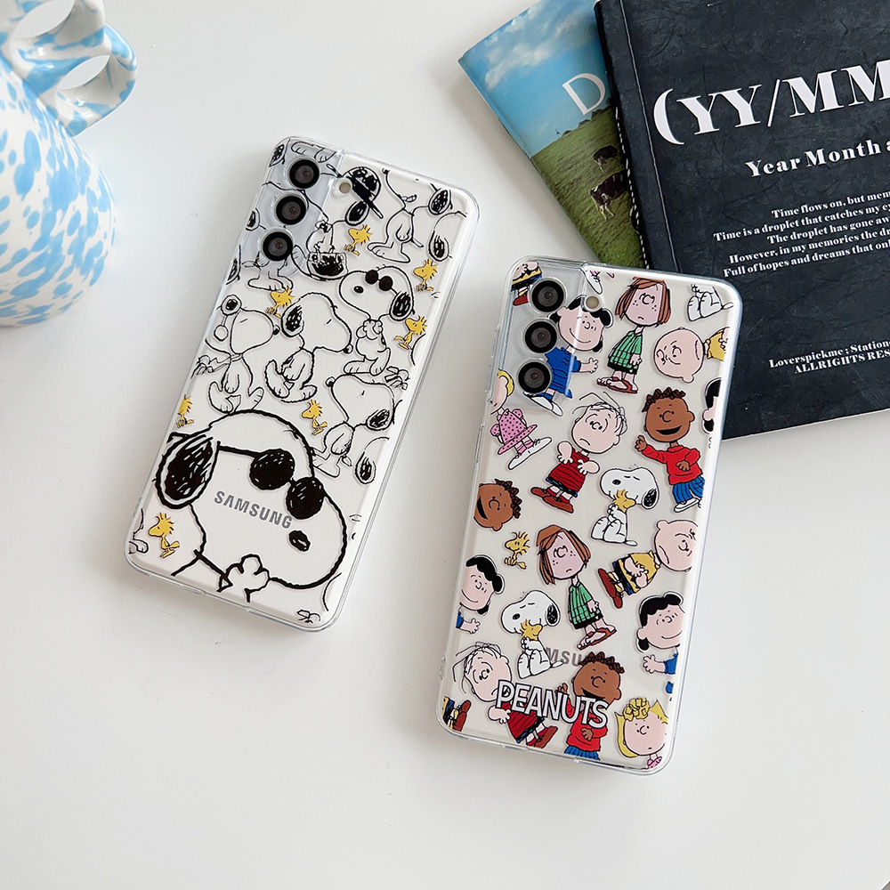かわいい漫画ピーナッツスヌーピーチャーリーブラウン透明電話ケ - Cute Cartoon Case のレビューと価格