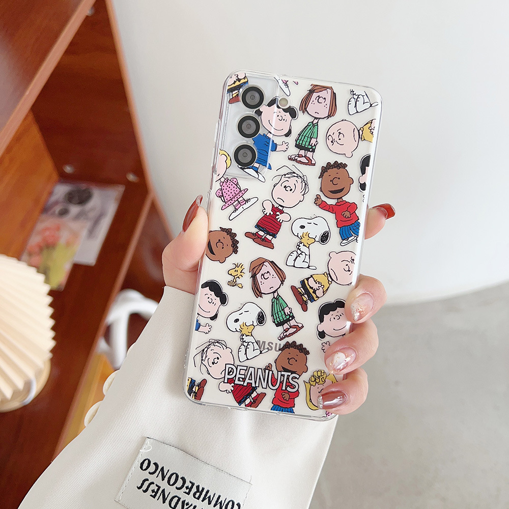 かわいい漫画ピーナッツスヌーピーチャーリーブラウン透明電話ケ - Cute Cartoon Case のレビューと価格