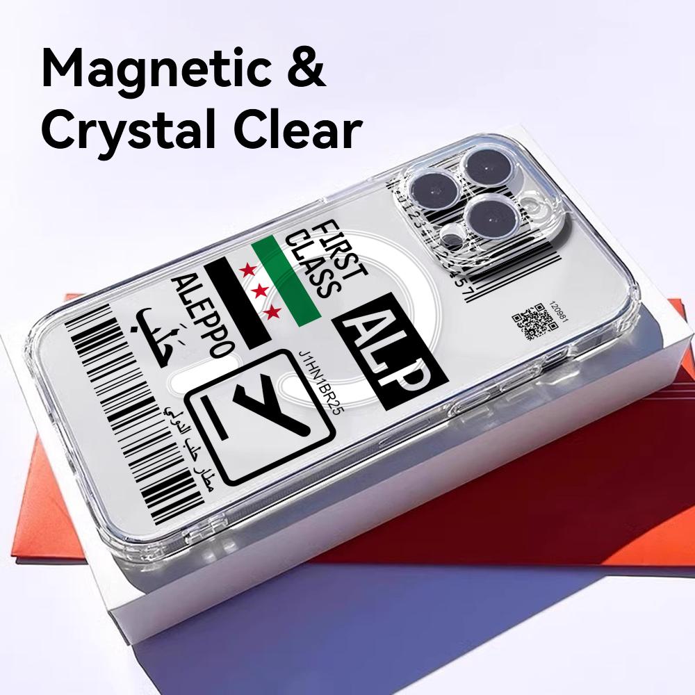 飛行機旅行チケットシリア電話ケース iPhone 17-12 - Clear Magsafe Case のレビューと価格
