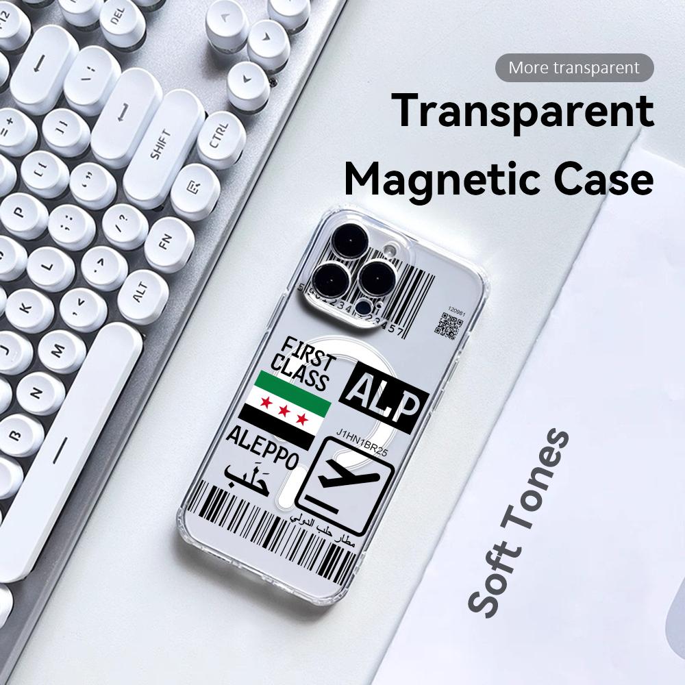 飛行機旅行チケットシリア電話ケース iPhone 17-12 - Clear Magsafe Case のレビューと価格