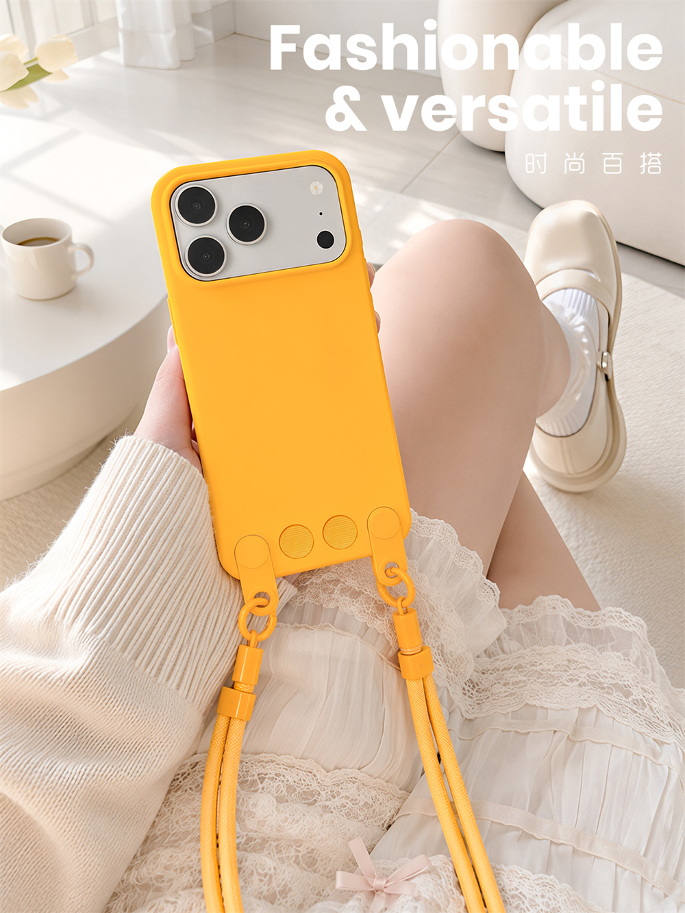 クロスボディランヤード付きマットリキッドシリコン製iPhon - Matte Frosted Case のレビューと価格
