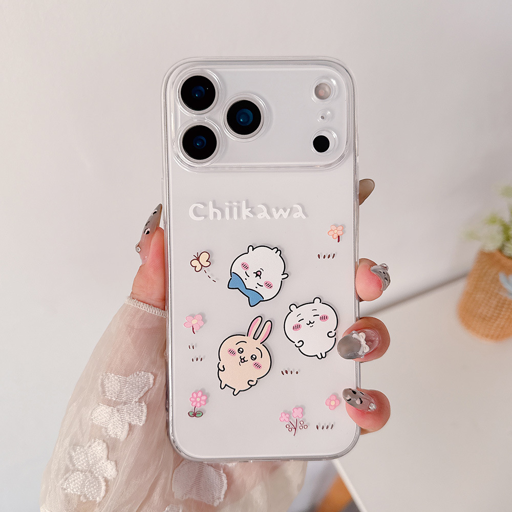 可愛い漫画日本のアニメ「ちいかわ」うさぎハチワレ透明スマホケ - Cute Cartoon Case のレビューと価格