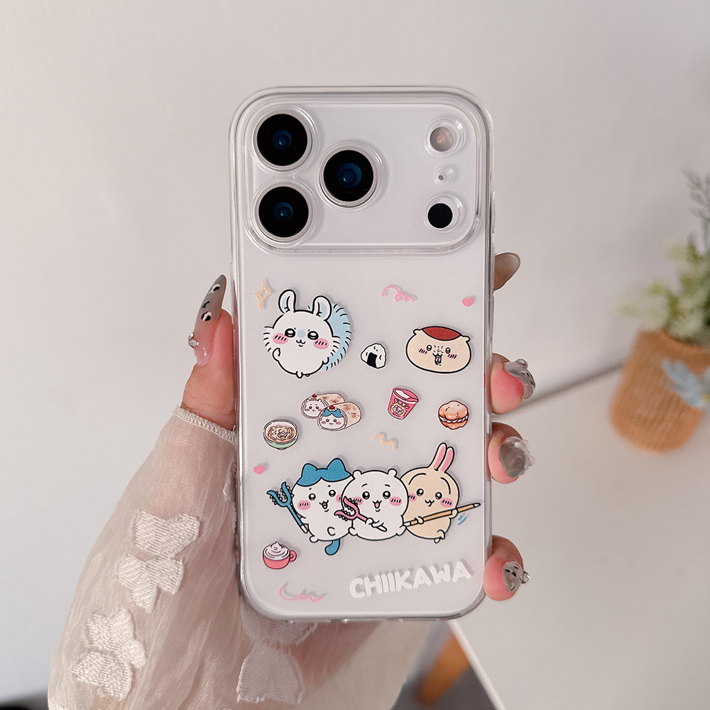 可愛い漫画日本のアニメ「ちいかわ」うさぎハチワレ透明スマホケ - Cute Cartoon Case のレビューと価格