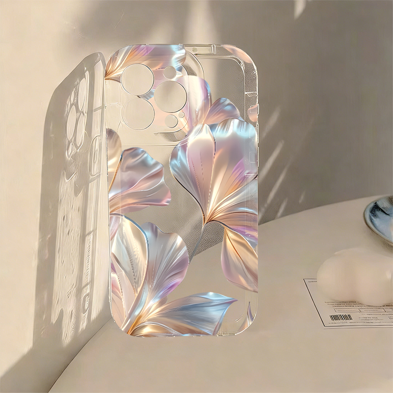 カラフルなメタリックイチョウプリントのスマホケース Xiao - Phone Cases Transparent のレビューと価格