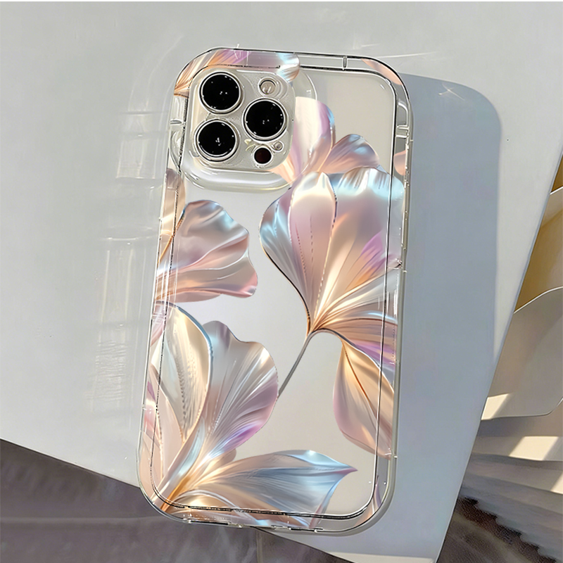 カラフルなメタリックイチョウプリントのスマホケース Xiao - Phone Cases Transparent のレビューと価格