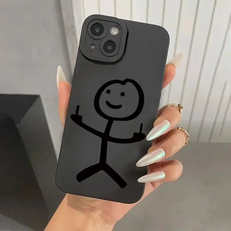かわいい漫画マッチマン柄マットシリコン製スマホケース iPh - Cute Cartoon Case のレビューと価格