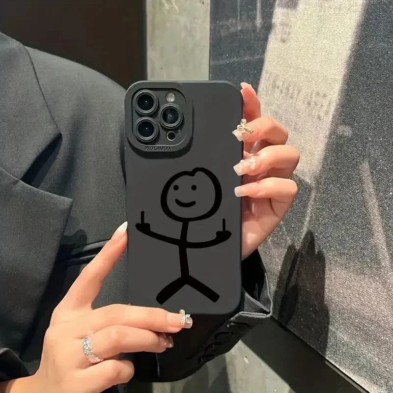 かわいい漫画マッチマン柄マットシリコン製スマホケース iPh - Cute Cartoon Case のレビューと価格