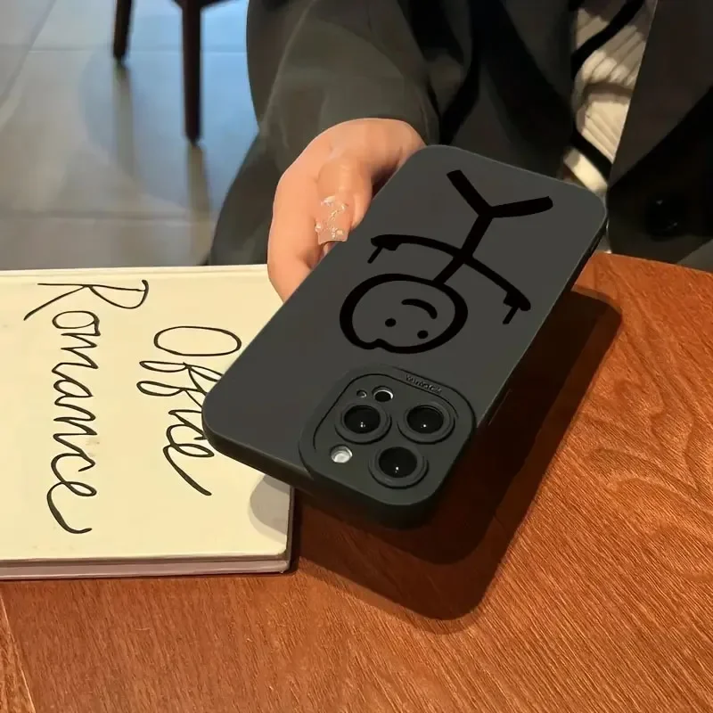 かわいい漫画マッチマン柄マットシリコン製スマホケース iPh - Cute Cartoon Case のレビューと価格