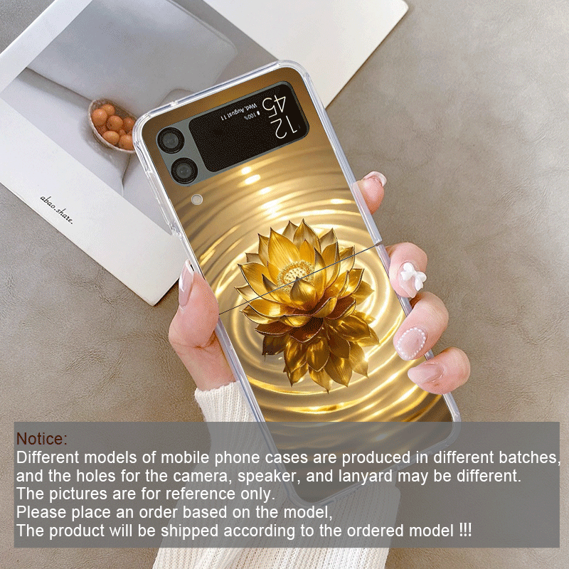 クリエイティブな金色の蓮の花模様のスマホケース、Samsun - Phone Cases Z Fold 7 のレビューと価格