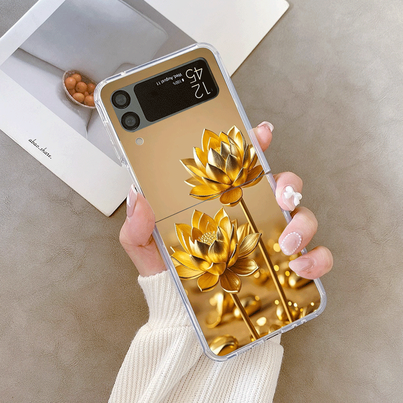 クリエイティブな金色の蓮の花模様のスマホケース、Samsun - Phone Cases Z Fold 7 のレビューと価格