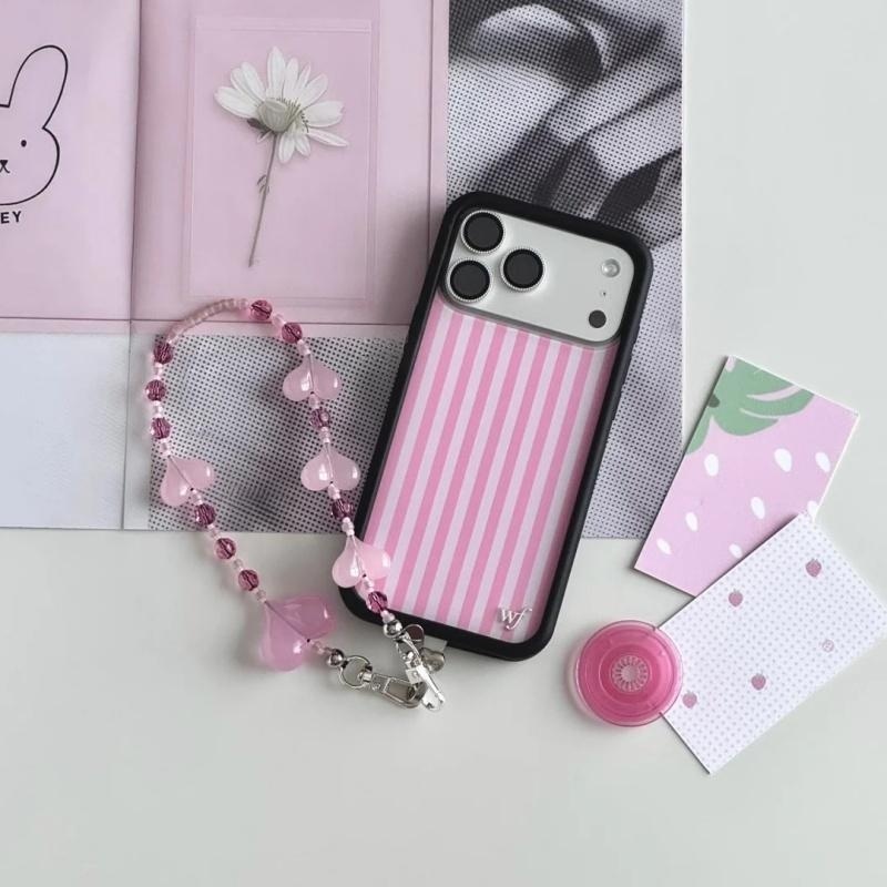 ワイルドフラワー柄ピンクストライプiPhoneケース iPh - Phone Cases Wildflower のレビューと価格