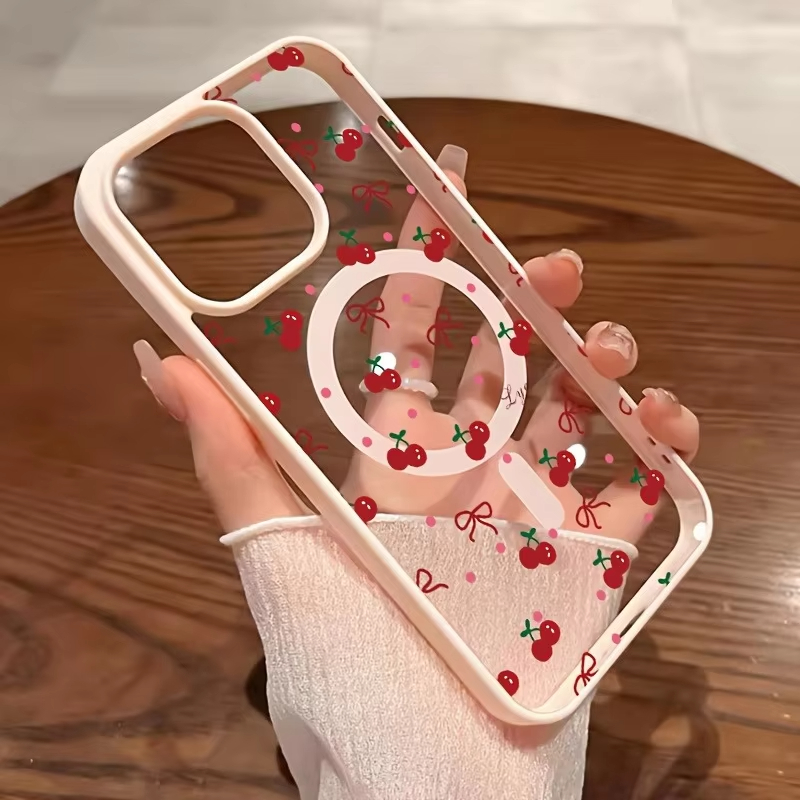 赤い桜柄のマグネット式iPhoneケース iPhone 17 - Phone Cases Transparent のレビューと価格