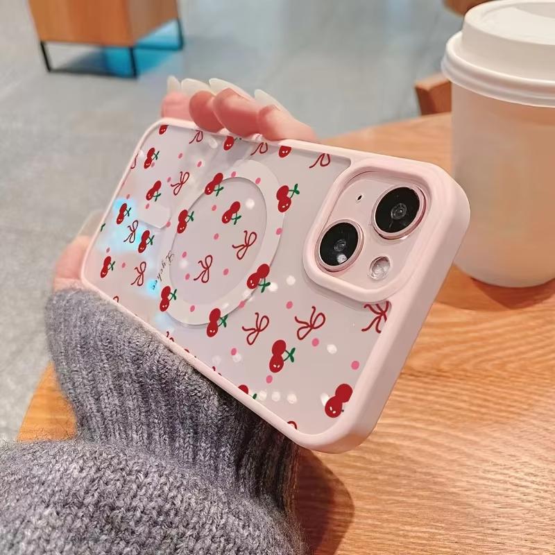 赤い桜柄のマグネット式iPhoneケース iPhone 17 - Phone Cases Transparent のレビューと価格