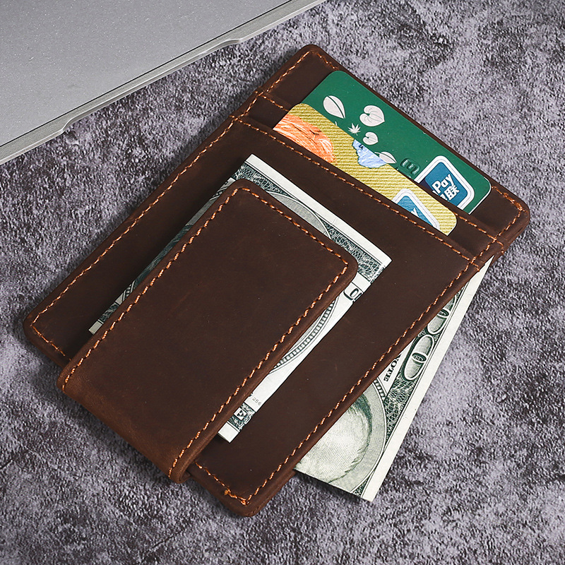 Luufan-本革のカードホルダー,男性用と女性用のミニショ - Slim Card Slot Case のレビューと価格