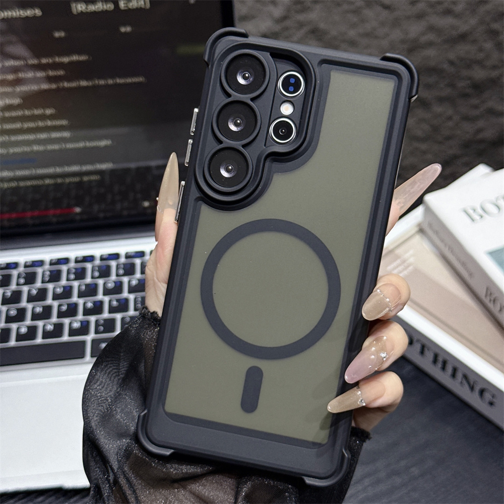フロスト加工半透明耐衝撃マグネット式スマホケース Samsu - Matte Frosted Case のレビューと価格