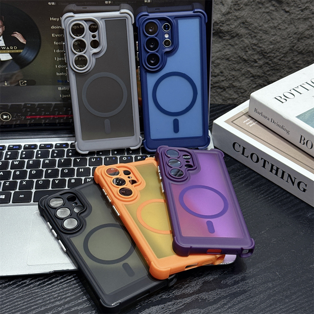 フロスト加工半透明耐衝撃マグネット式スマホケース Samsu - Matte Frosted Case のレビューと価格