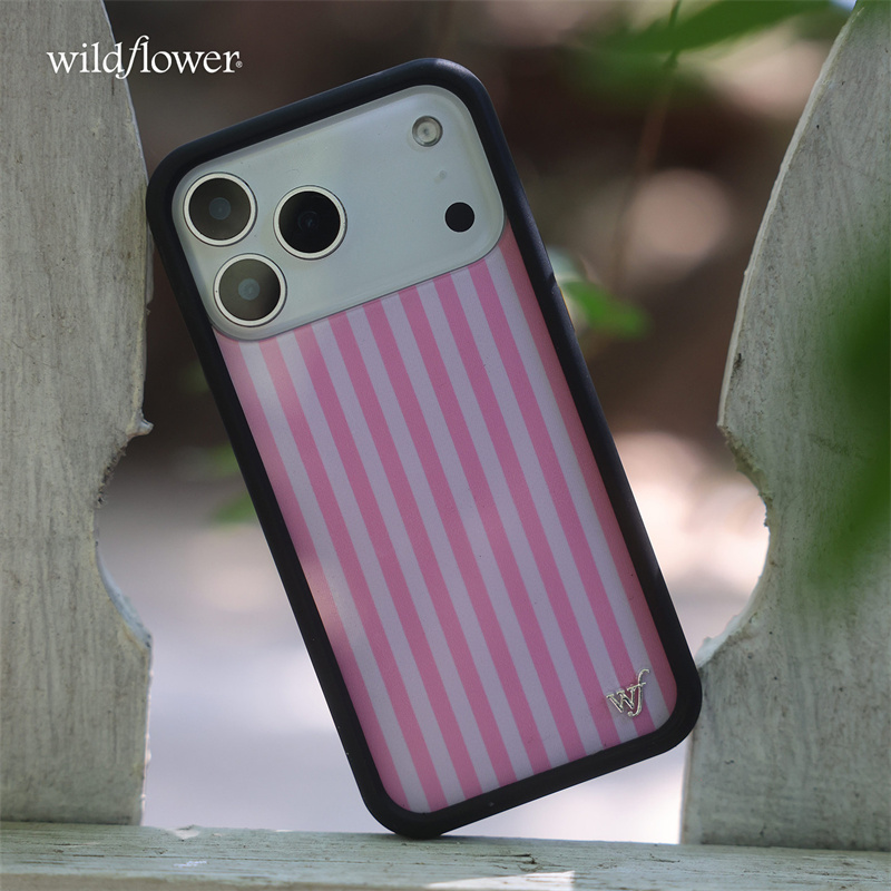 新しいワイルドフラワー柄ピンクストライプ r スマホケース  - Phone Cases Wildflower のレビューと価格