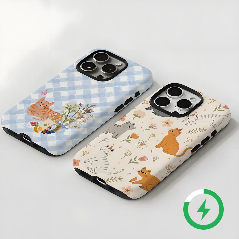 かわいい猫と犬のスマホケース マグネット式 2-in-1 光 - Phone Cases Iphone 16 Pro のレビューと価格