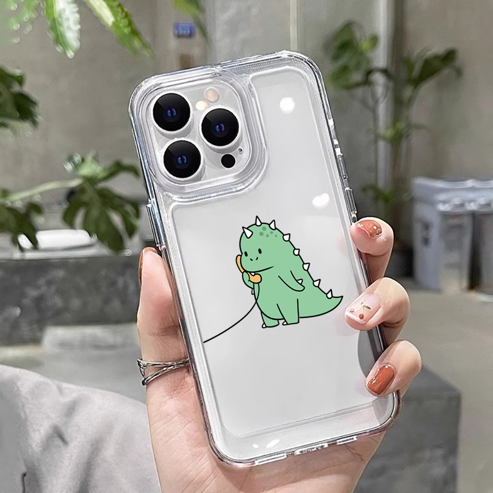 可愛い恐竜カップルシリコン製スマホケース iPhone 17 - Phone Cases Transparent のレビューと価格