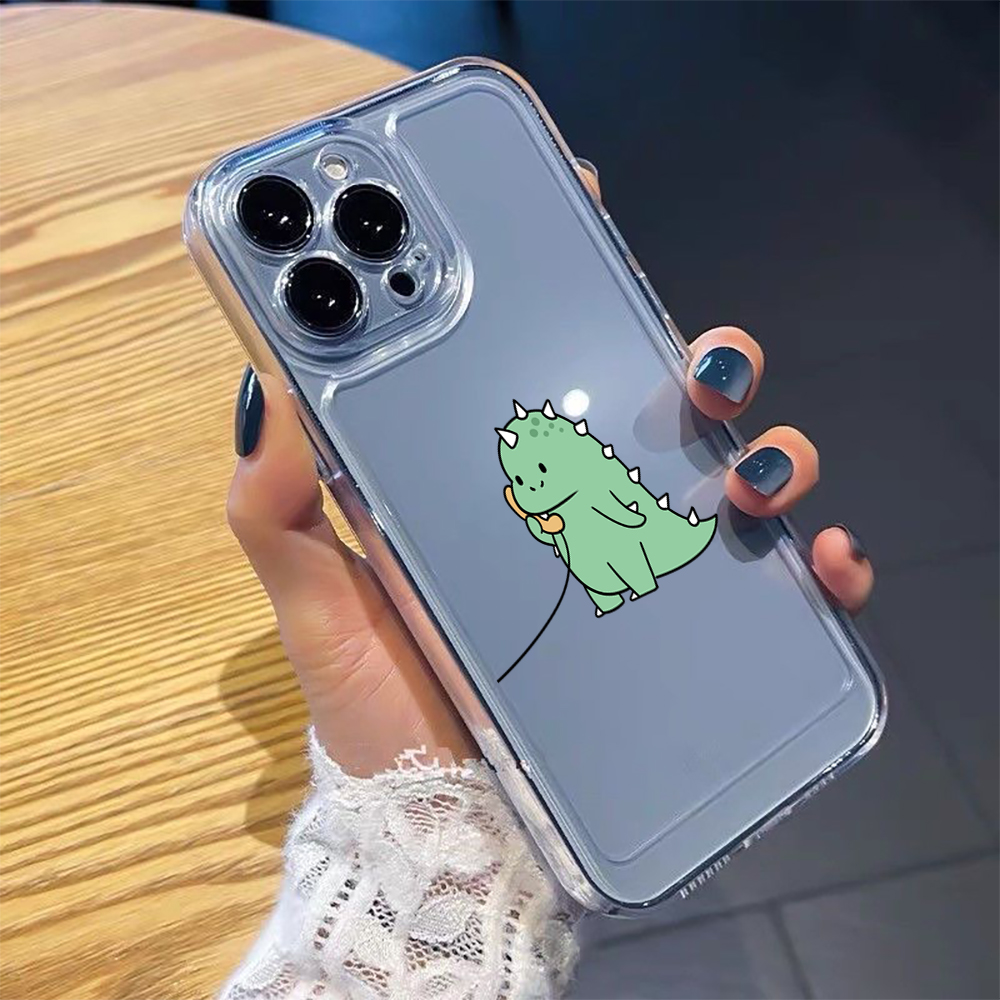 可愛い恐竜カップルシリコン製スマホケース iPhone 17 - Phone Cases Transparent のレビューと価格