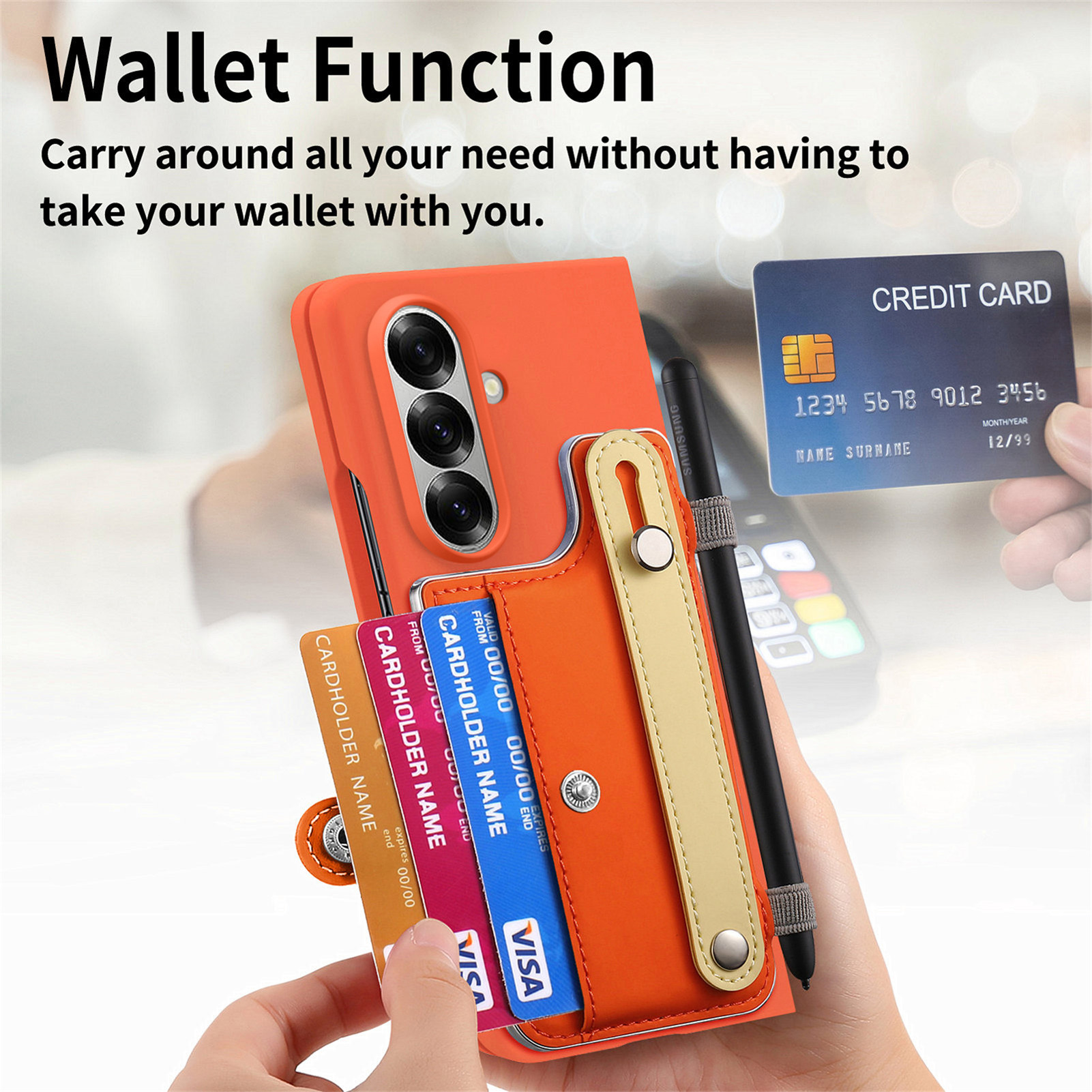 リストストラップ付きカードスロット搭載、全面保護シェルフィル - Slim Card Slot Case のレビューと価格