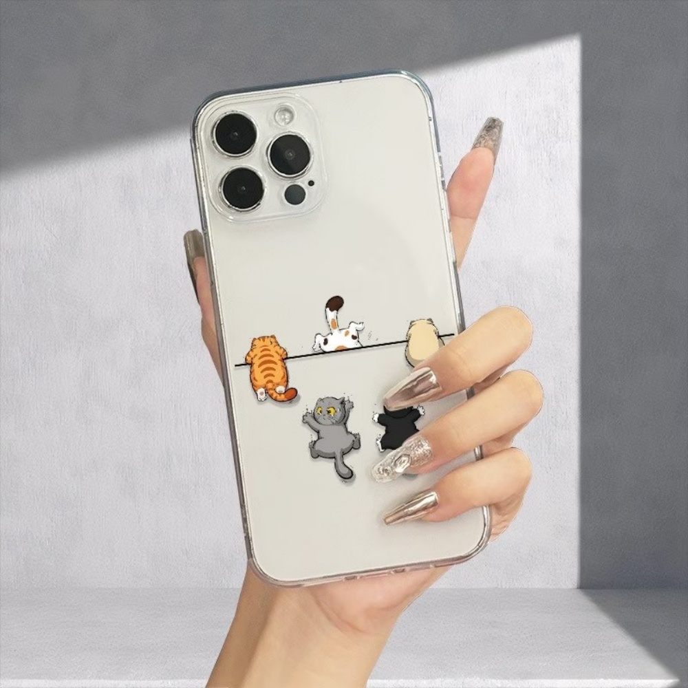 5匹のかわいい猫柄のスマホケース iPhone 11 12  - Phone Cases Transparent のレビューと価格