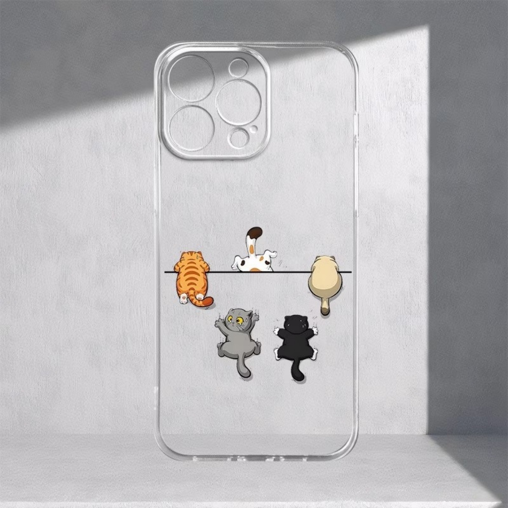 5匹のかわいい猫柄のスマホケース iPhone 11 12  - Phone Cases Transparent のレビューと価格
