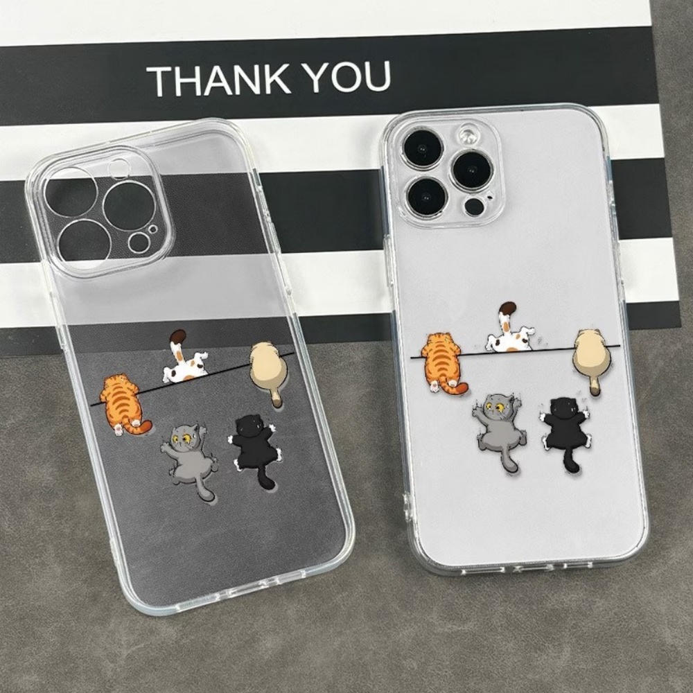 5匹のかわいい猫柄のスマホケース iPhone 11 12  - Phone Cases Transparent のレビューと価格