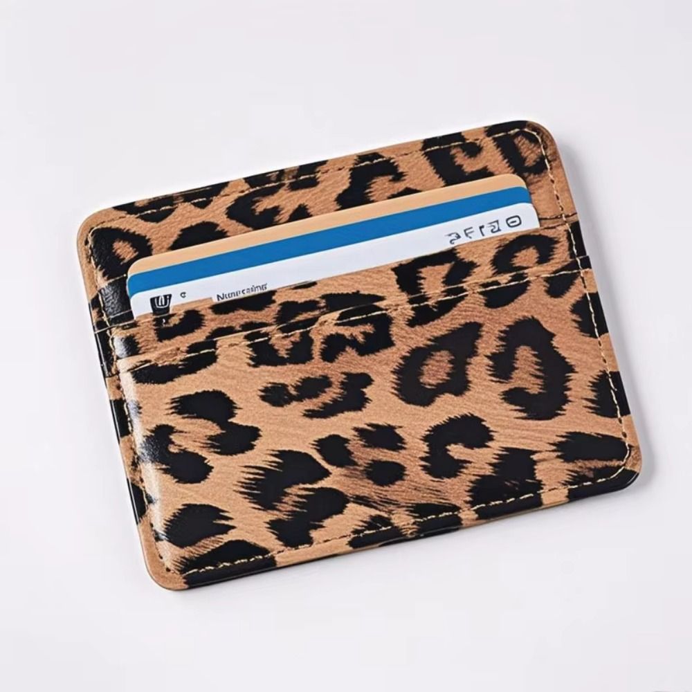 クラシック PU レザーヒョウ柄カード財布スリムマルチスロッ - Slim Card Slot Case のレビューと価格